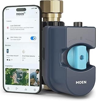 Flo 1-inch Smart Water Shut Off Valve, Smart Home Water Monitor Leak Detector, Wifi Connected, App Enabled Flow Meter and Shutoff, 900-006