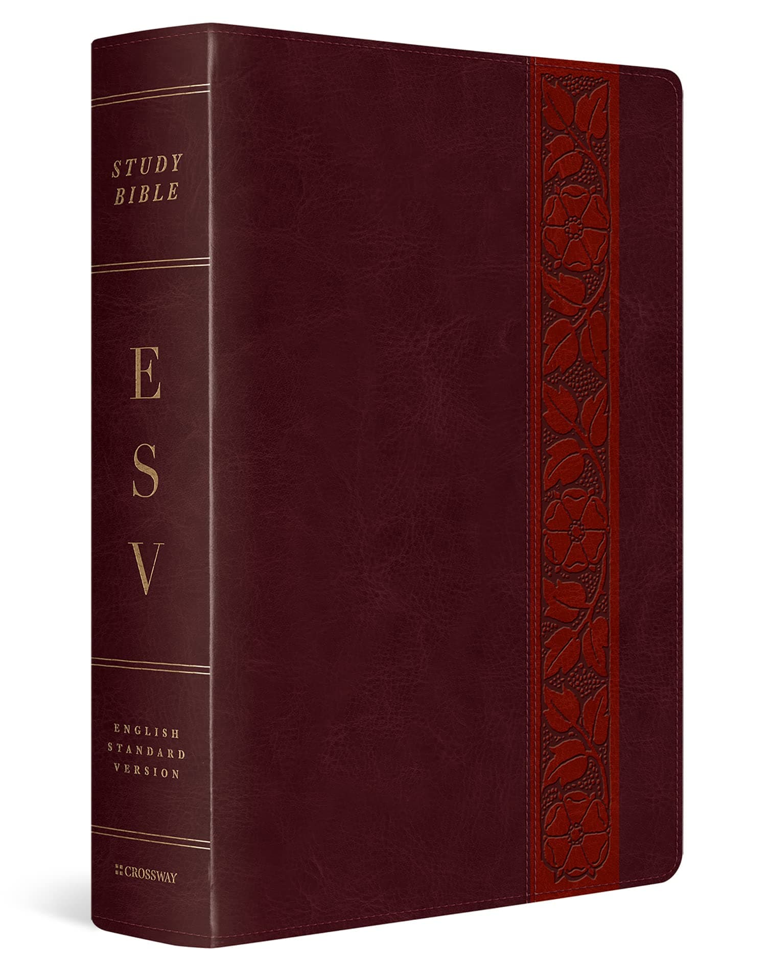 ESV Study Bible: Esv Study Bible, Large Print, Trutone, Mahogany, Trellis Design, Thumbed Indexed