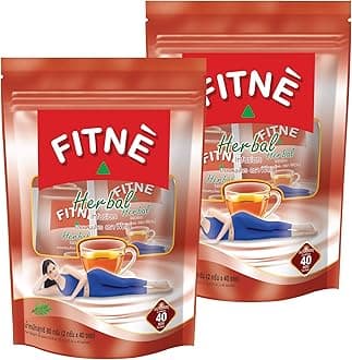 FITNE Original Herbal Tea Senna Infusion Healthy Wellness Beverage Natural Gentle Detox Cleanse No Calories Caffeine Free, 80 Tea Bags