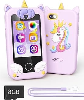 Kids Toy Smartphone, Unicorn Gifts and Toys for Girls Boys Ages 3-8 Years Old, Fake Play Toy Phone with Music Player Dual Camera Puzzle Games Touchscreen, Birthday, Kids Trip Activity