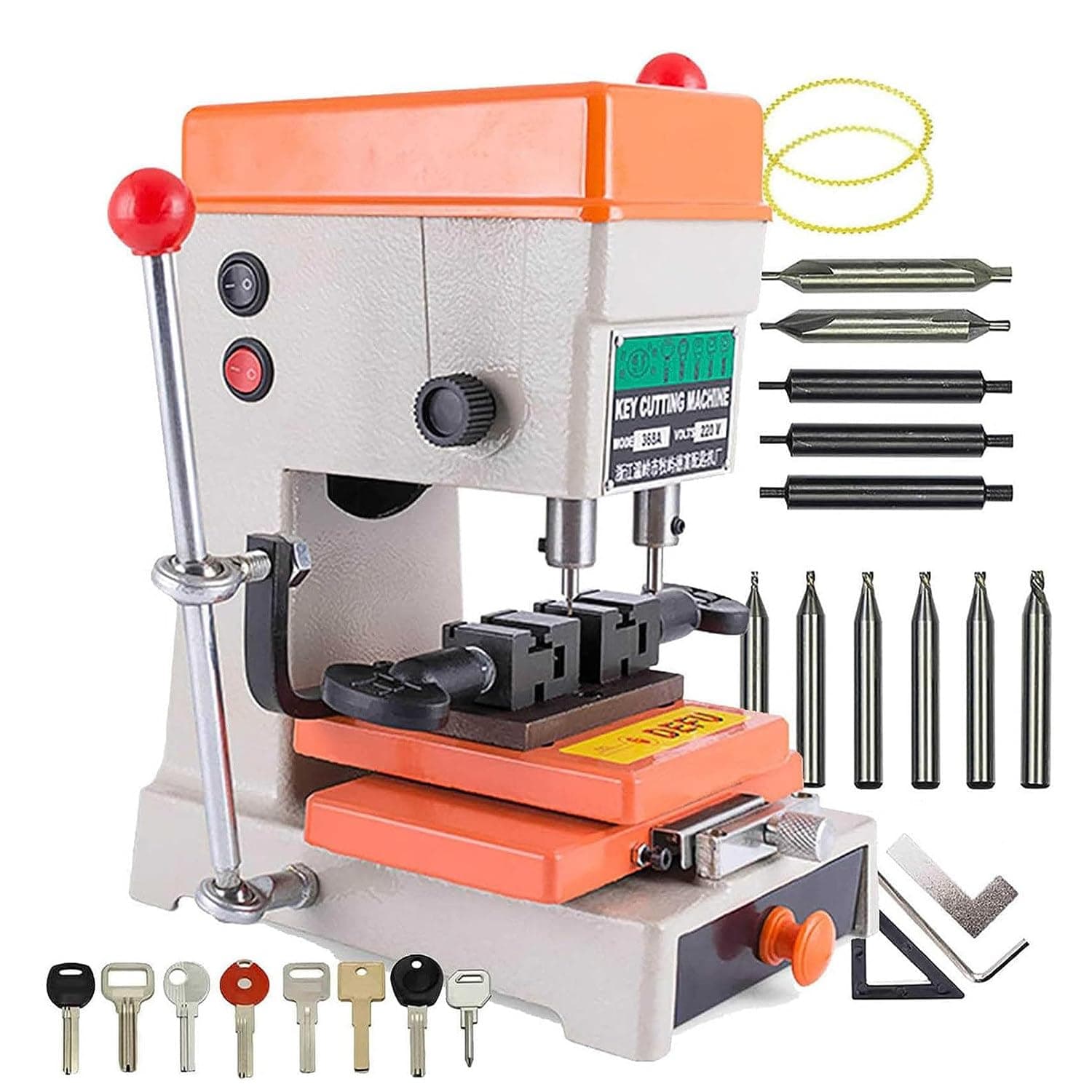 Vertical Key Cutting Machine, Duplicating Key Copy Machine, Automatic Key Copying Machine for Key Making, for Door and Car Lock Key,110V