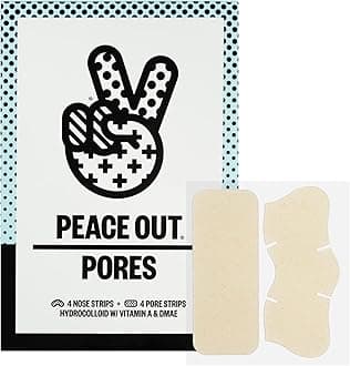 PEACE OUT Skincare Pore Minimizing Strips, Hydrocolloid Pore-Refining Nose and Face Strips with Retinol & Vitamin A to Shrink Enlarged Pores and Remove Blackheads (4 pore and 4 nose strips)