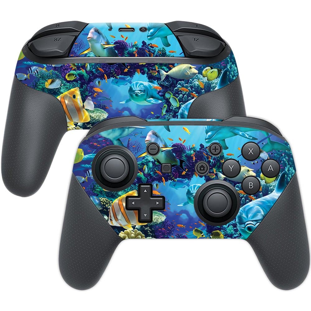 MightySkins Skin Compatible with Nintendo Switch Pro Controller - Ocean Friends | Protective, Durable, and Unique Vinyl Decal wrap Cover | Easy to Apply, Remove, and Change Styles | Made in The USA