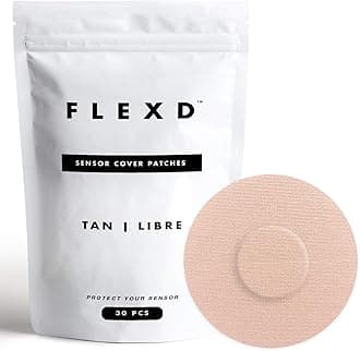 Flexd - Libre 3 Sensor Covers Waterproof, Freestyle Adhesive Patches (Pack of 30) Round, Tan