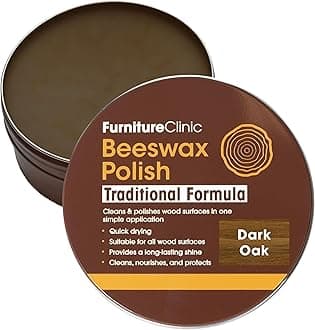 Dark Oak Coloured Beeswax Polish for Wood & Furniture - 200ml – Natural Finishing Wood Wax for All Types of Furniture & Wooden Surfaces - Colour, Protect & Enhance Wood