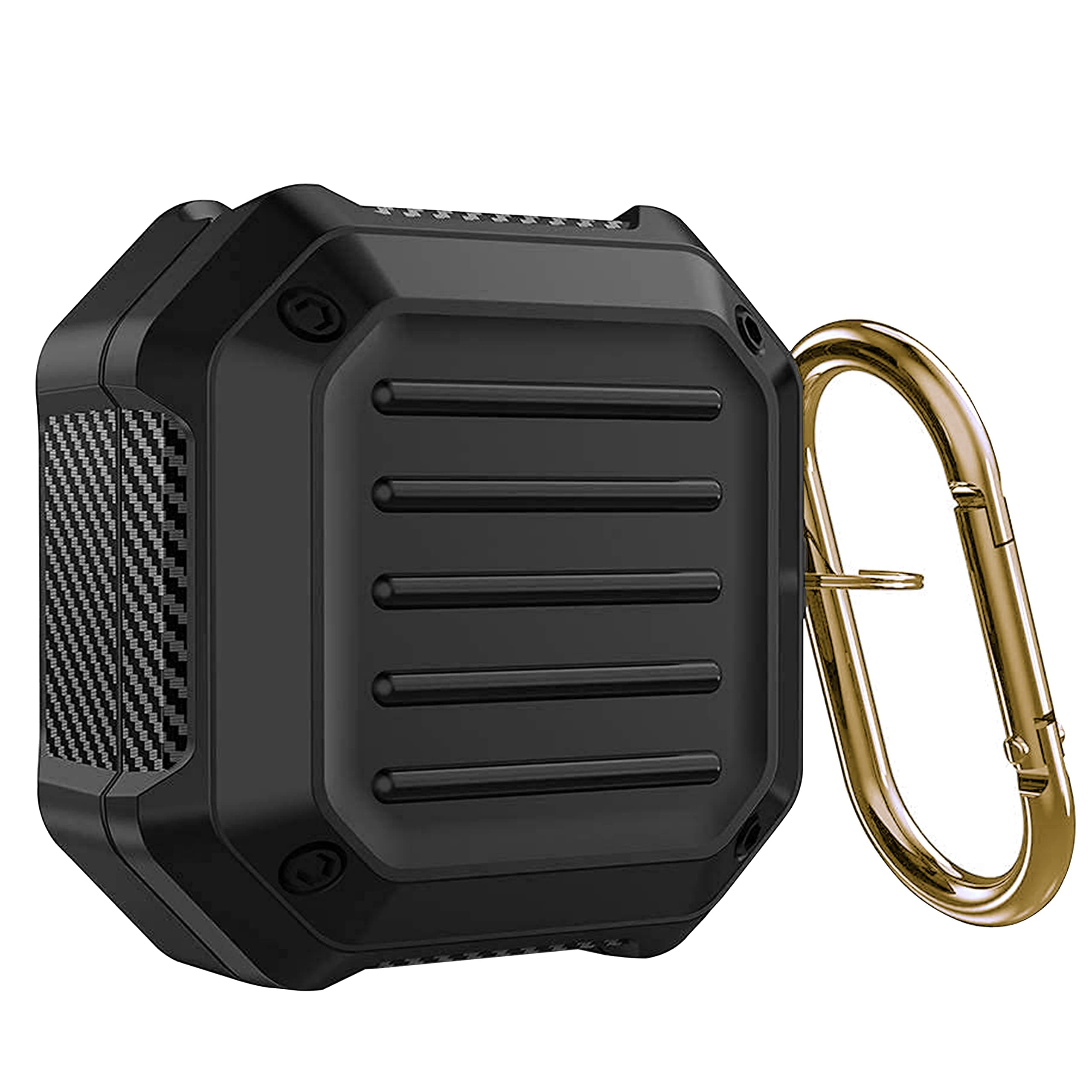 Rugged Armor Cover Case for Samsung Galaxy Buds Pro(2021),Galaxy Buds 2,Galaxy Buds Live (2020)-Oil-Resistant, Abrasion-Resistant, Shock-Resistant (Without Earbud, 2 Pieces Design)[Black]