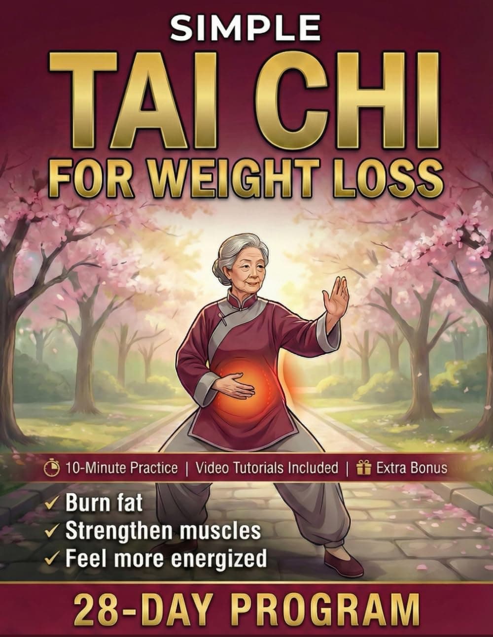 Simple Tai Chi for Weight Loss: 28-Day Program to Reshape Your Body, Build Strength and Feel Energized | Easy 10-Minute Daily Routine & Low-Impact ... Tutorials (Tai Chi, Made Easy and Gentle.)
