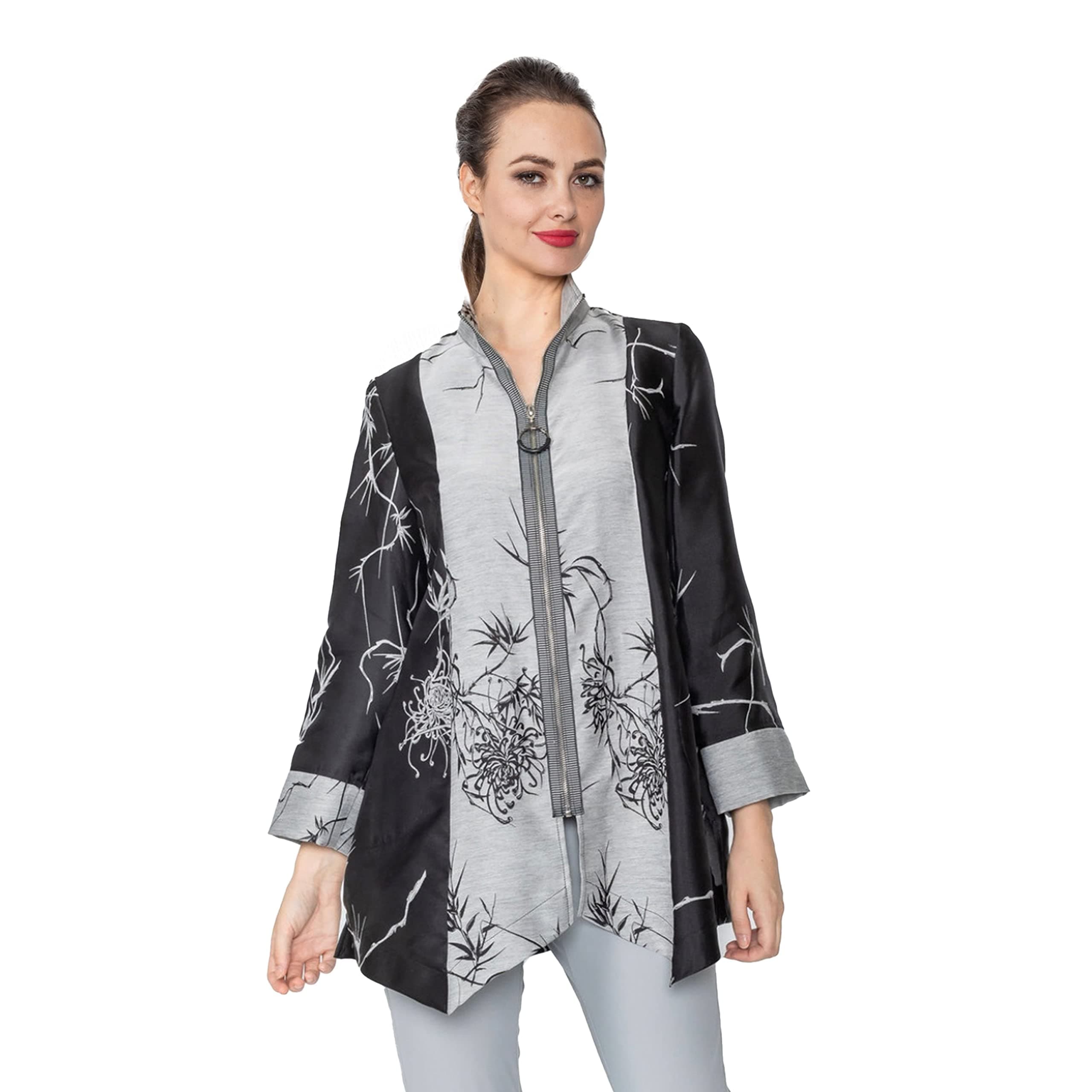 IC CollectionMandarin Flare Embroidered Jacket - 4177J