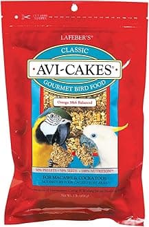 Classic Avi-Cakes Pet Bird Food, Made with Non-GMO and Human-Grade Ingredients, for Macaws & Cockatoos, 1 lb