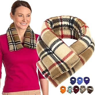 SunnyBay Microwave Heating Pad, Microwavable Cold or Heated Neck and Shoulder Wrap, Wheat-Filled Weighted Beanbag Pack for Moist Hot or Cold Therapy, 26x5 Inches, London Plaid