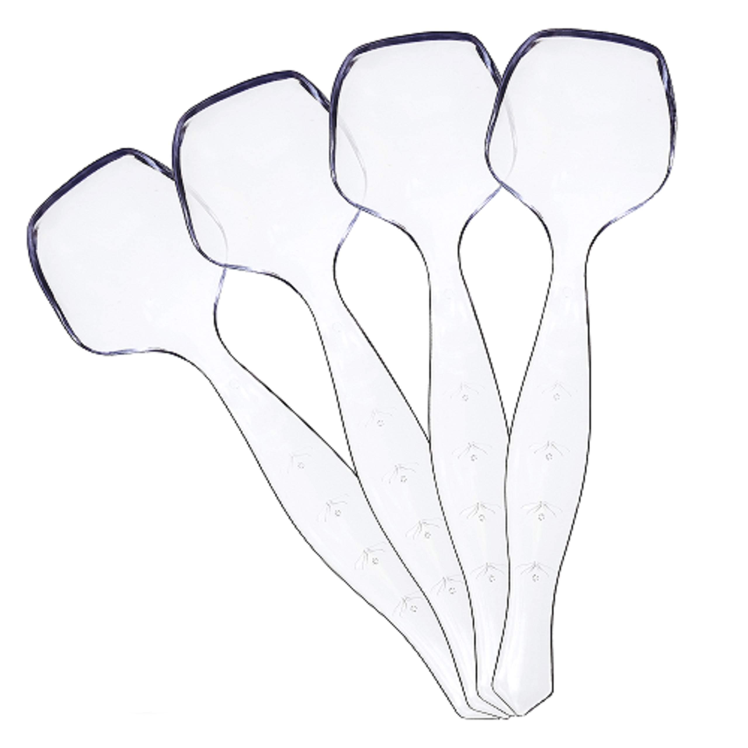 Disposable Plastic Serving Spoons Durable Heavy Duty Premium Serving Utensils Clear Pack of 4