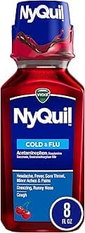 NyQuil Cough Nighttime Relief, 8 Fl Oz, Cherry Flavor - Relieves Sore Throat, Runny Nose, Cough