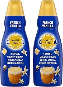 French Vanilla Creamer Liquid, 2 Pack 32 oz Bottles Delight International
