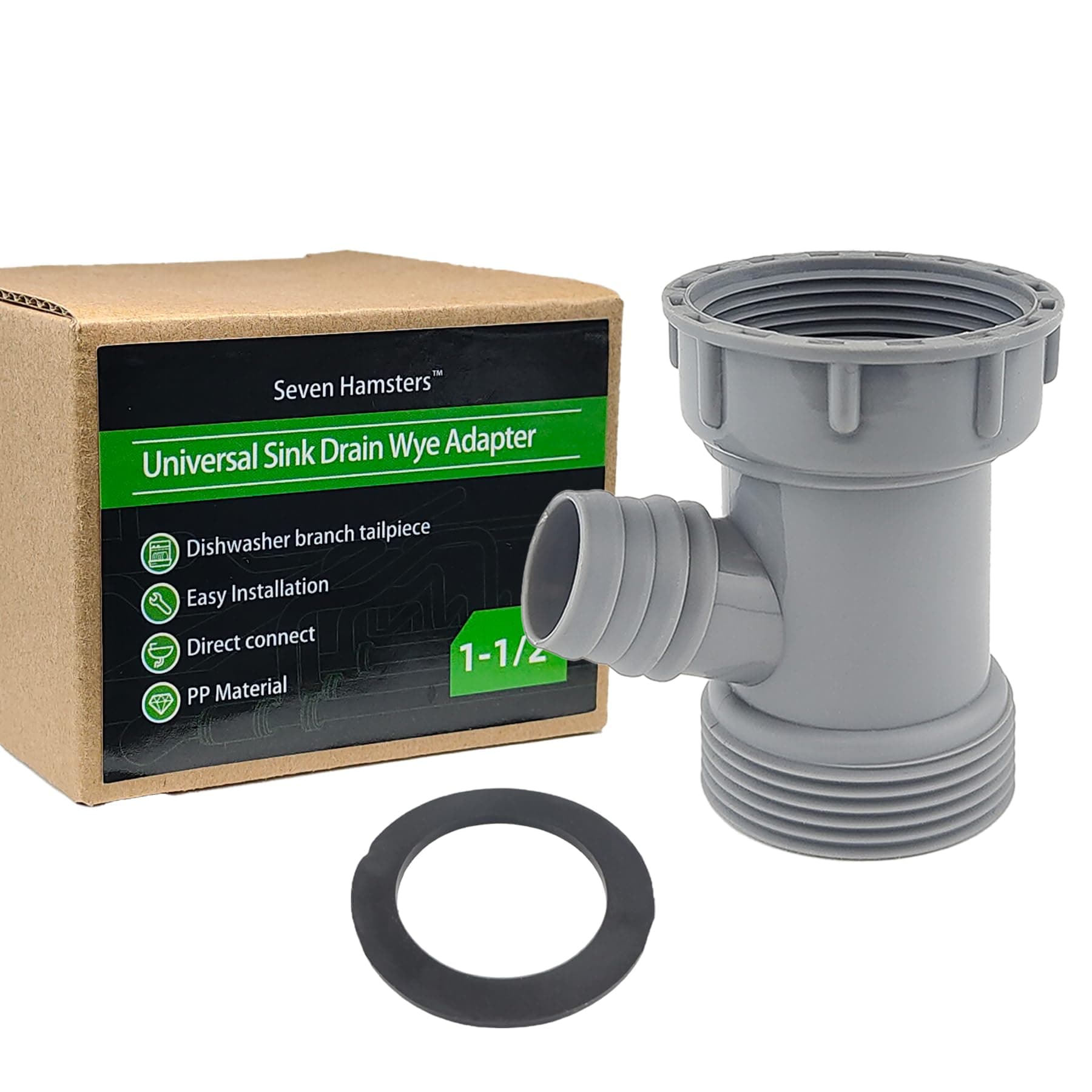 Dishwasher Drain Pipe Hose Adapter Wye, Kitchen Sink Pipe Adapter Branched Dishwasher Tailpiece Y-Shaped Strainer Connection for Tubular Drain Applications 1-1/2 Inch (Y-Shaped)