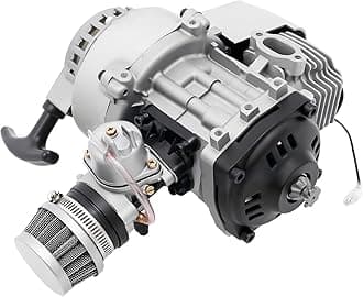 2 Stroke Engine Motor 49CC Pull Start Mini Moto Engine Motor Kit for Pocket Bike Mini Dirt Bike ATV Scooter (47/49 CC 2-Stroke Engine)