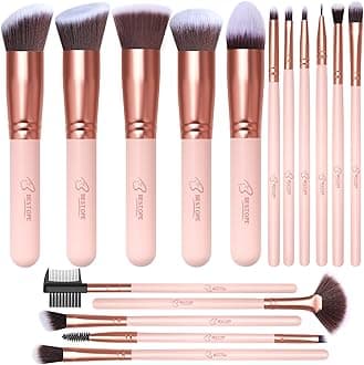 Makeup Brushes Makeup Brush Set, BESTOPE PRO Makeup Brushes Kit, 16Pcs Professional Makeup Brush Set for Eye and Face, Foundation Powder Concealers Blush Eyeshadow Brush Make UP Brushes Kit Pink