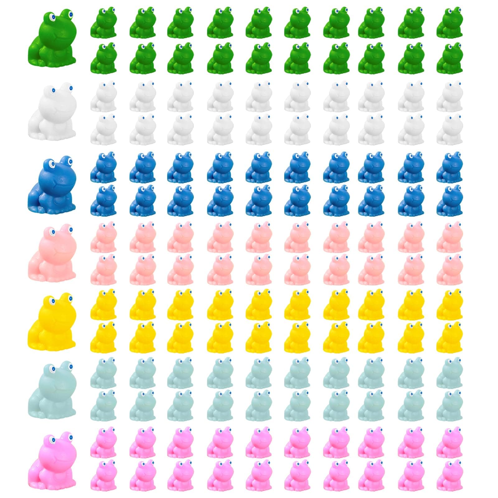 AXLORP 140 PCS Mini Resin Frogs Miniature Tiny Frogs, Mini Frogs Miniature Figurines Moss Landscape Model Tiny Frogs for Garden Home Party Frog Decor (Non-Luminous Multicolor 140pcs)