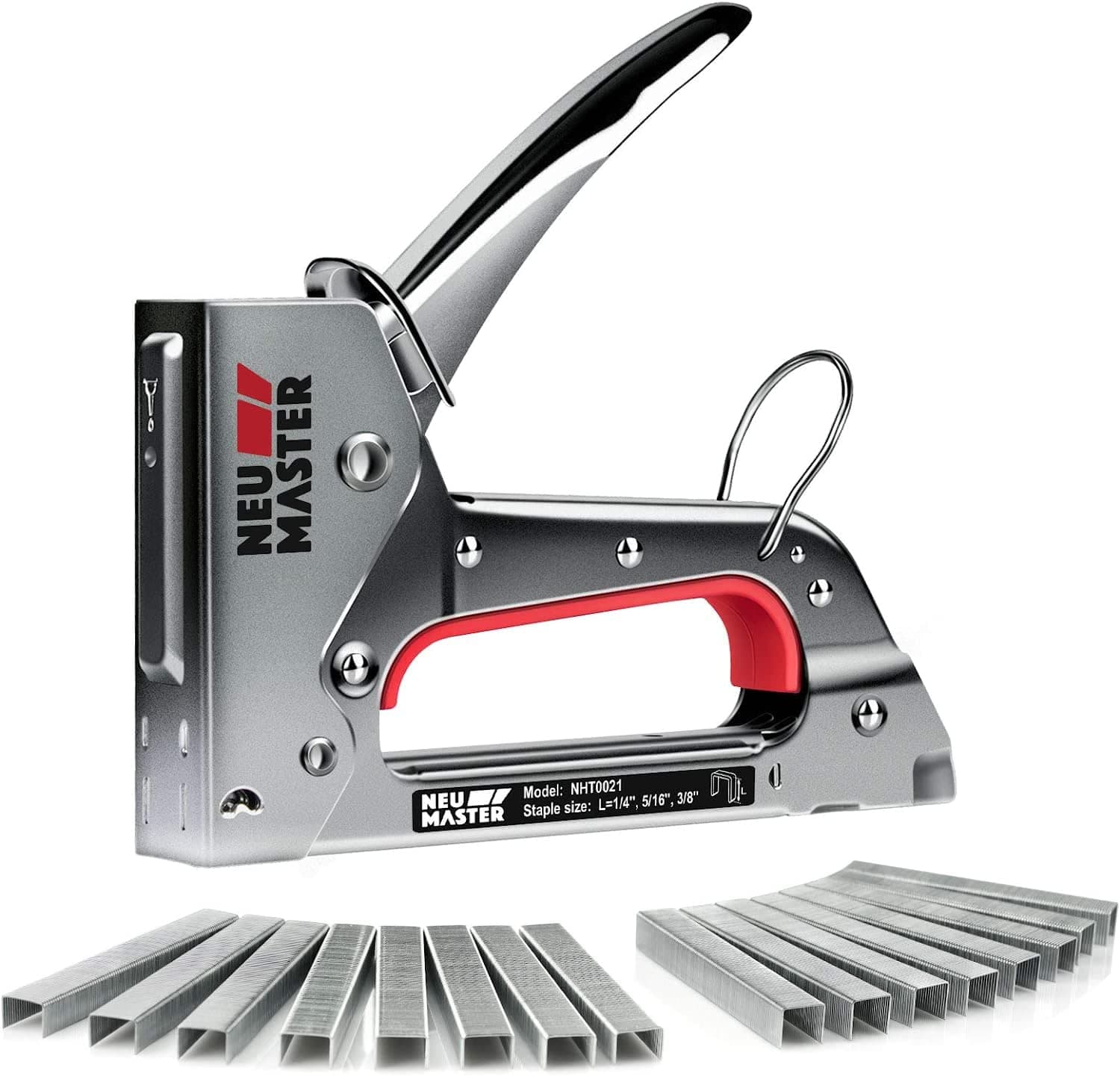 NEU MASTER Light Duty Staple Gun Include1600 pcs Staples, Fabric Stapler Gun, JT21(8-10mm), Ideal for Display Boards, Upholstery, Decoration, Teachers, Office