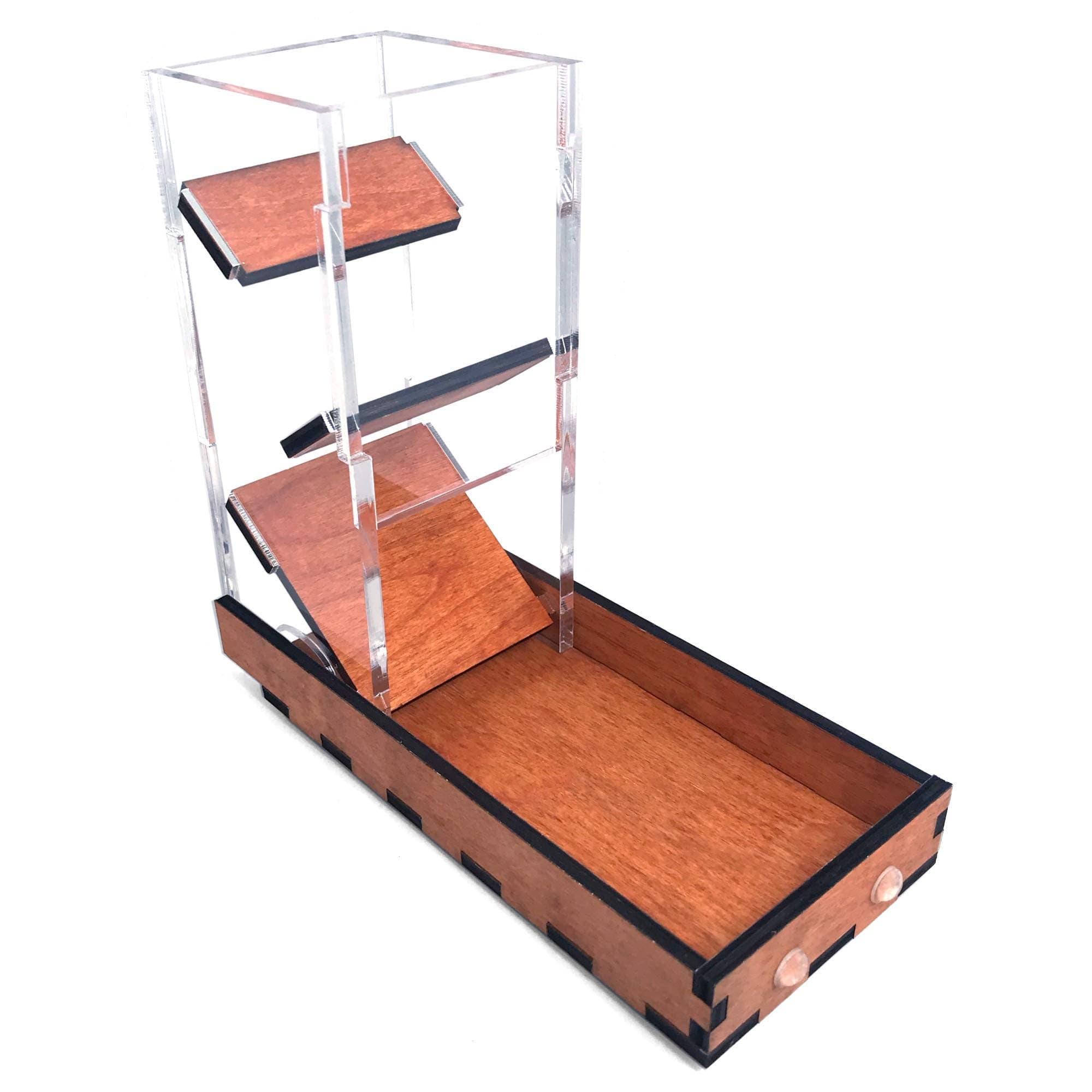 C4Labs Mini Short Size Gaming Dice Tower and Basic Tray - Gunstock Color