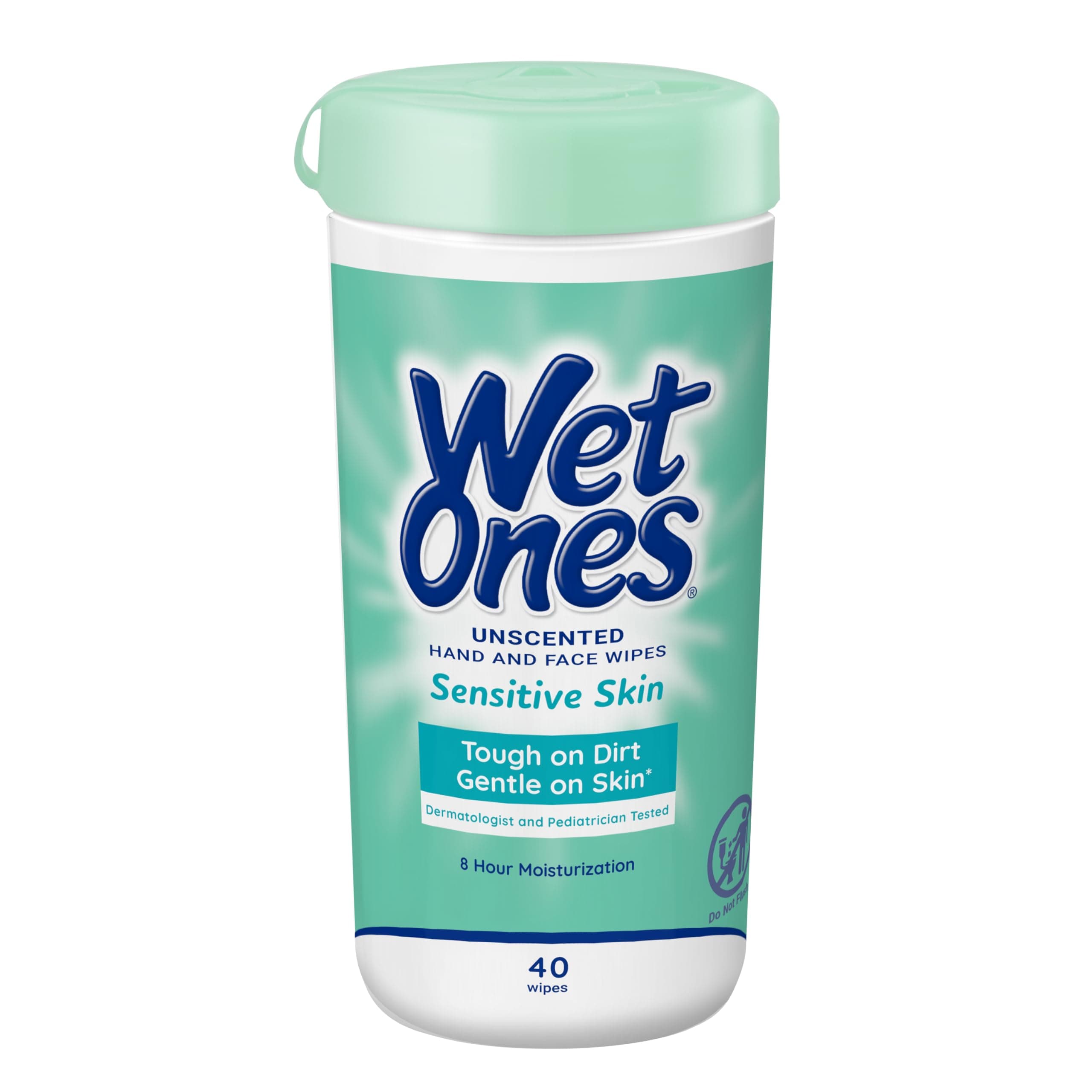 Hand and Face Wipes, Unscented | Wet Ones Sensitive Skin Wipes for Hands and Face, 40 ct. Canister
