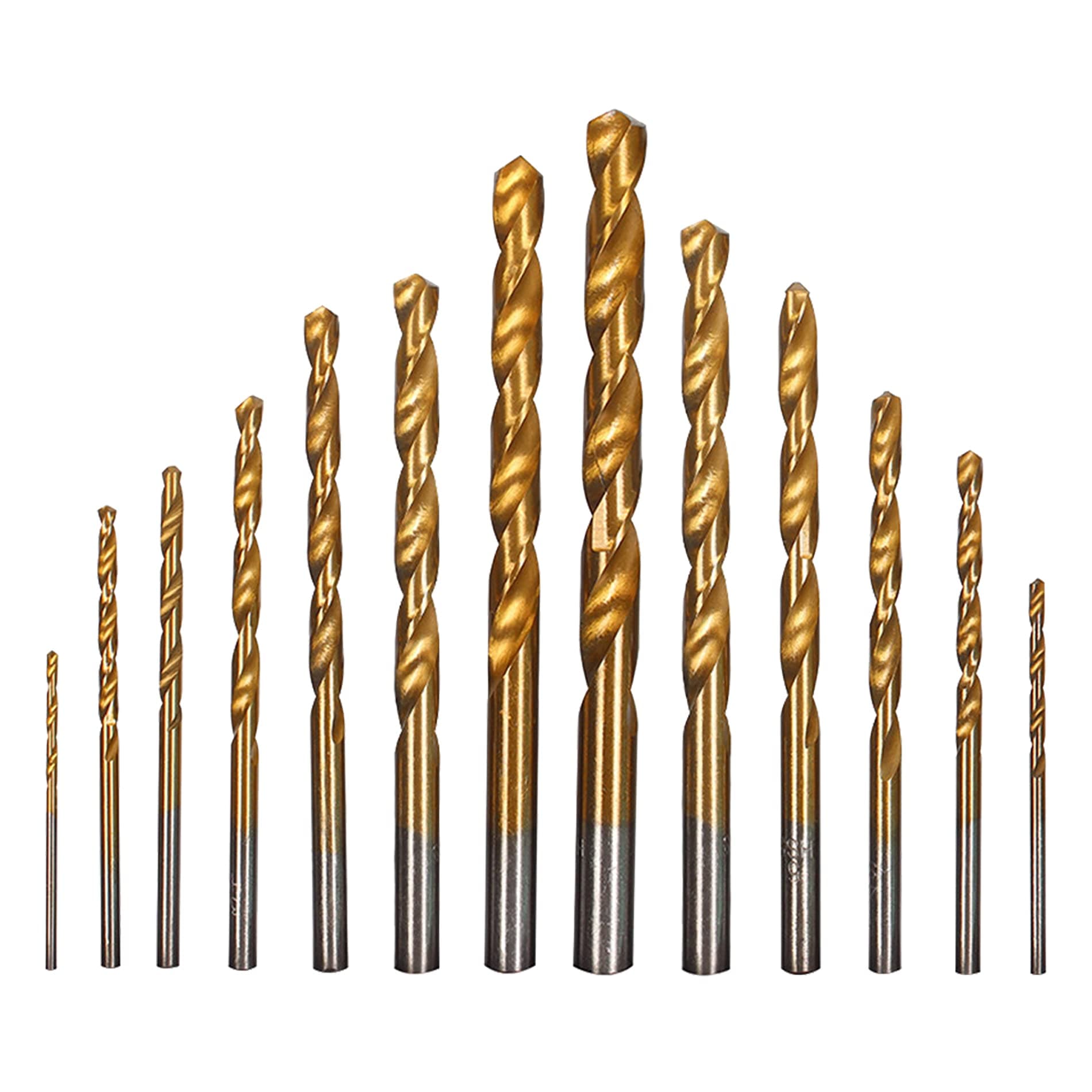13 Pieces Twist Drill Bit Set, 1.5-6.5mm Titanium Coated HSS 4241 Extreme Heat Resistant Twist Drill Bits, for Wood, Plastic and Soft Metal Sheet