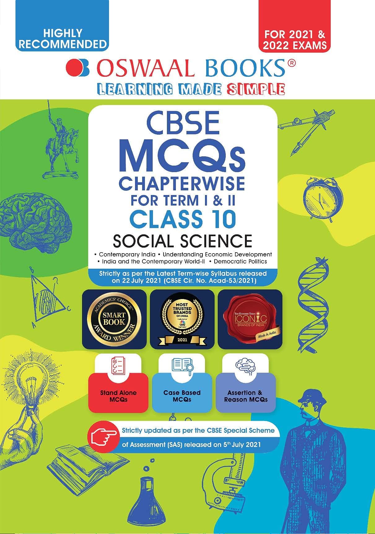 Oswaal CBSE MCQs Chapterwise For Term I & II, Class 10, Social Science (With the largest MCQ Question Pool for 2021-22 Exam)