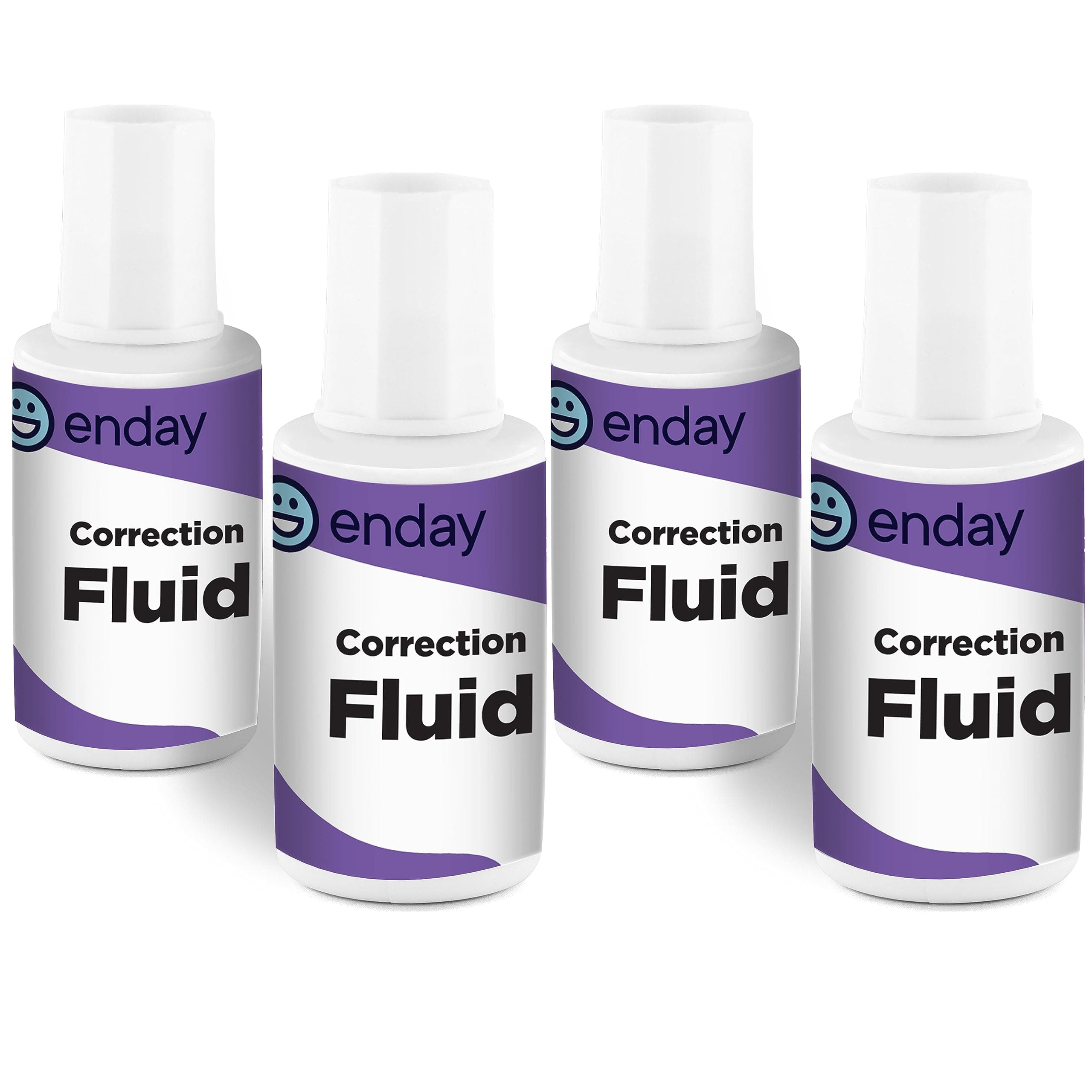 Liquid Correction Fluid, .7 fl. Oz. / 20 ml Foam Wand Applicator Quick Dry Liquid Paper, Multi-Purpose Smooth Corrector for Office, and Home, 4 Pack