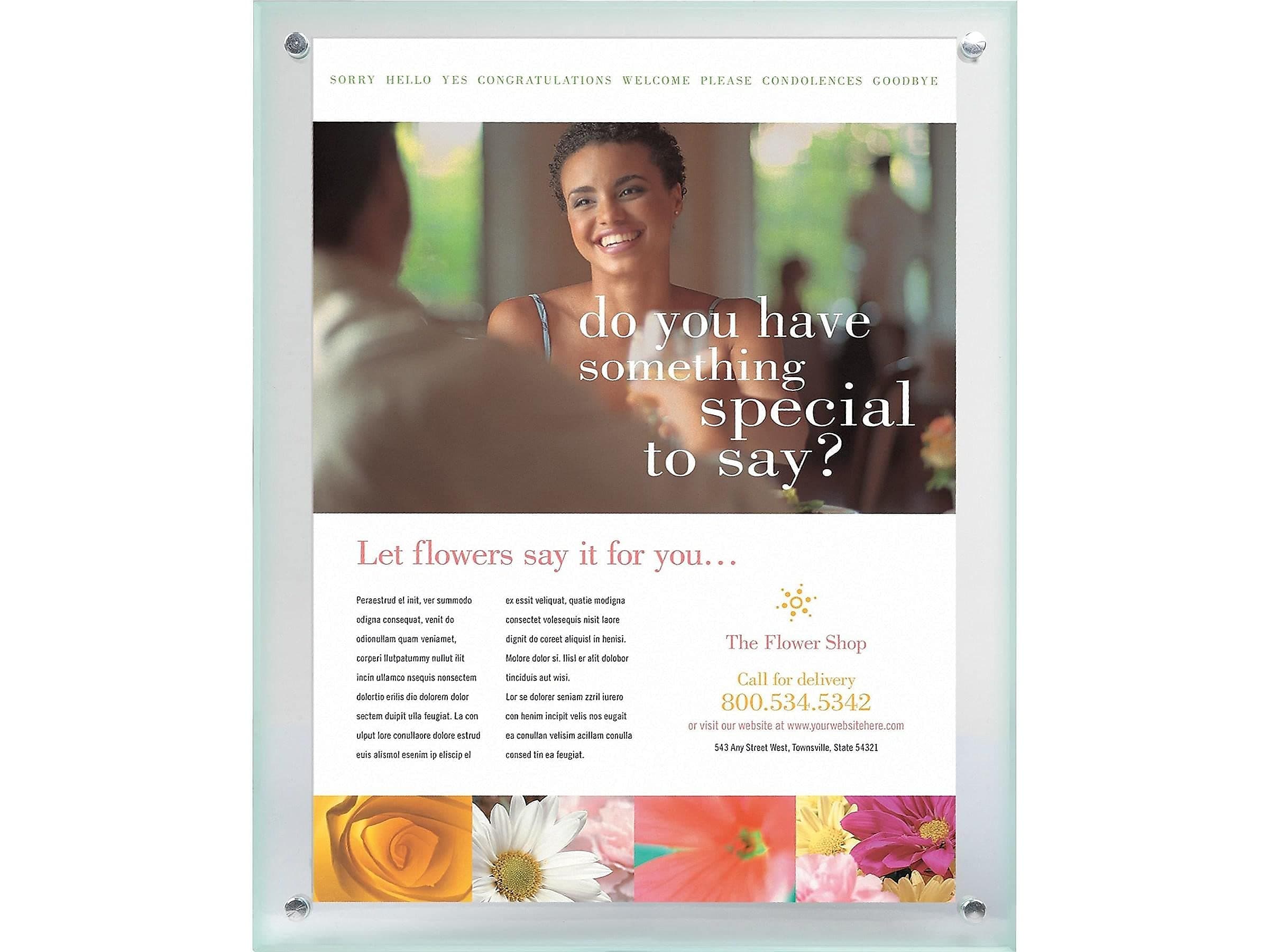 Staples Premium Wall-Mount Sign Holder, Vertical or Horizontal, 8 1/2 x 11