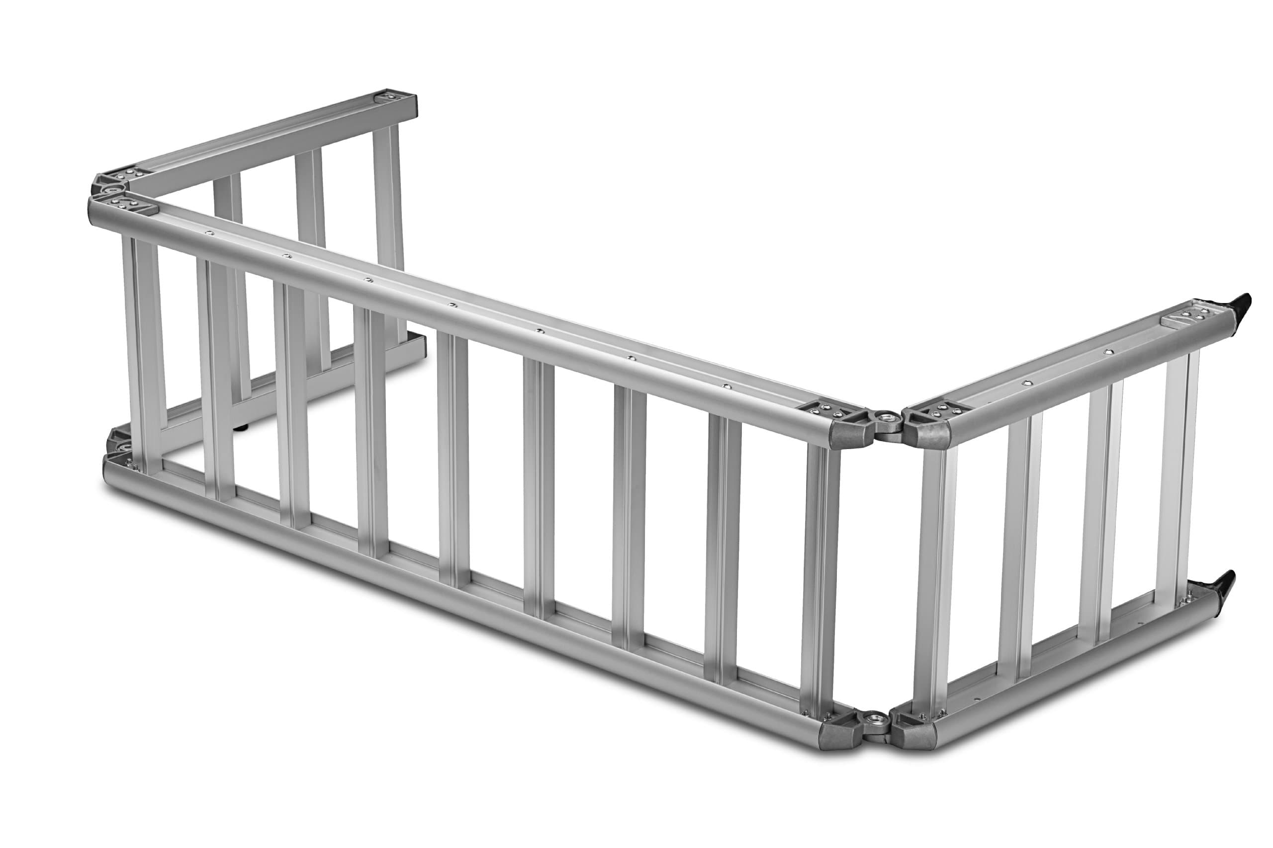ReadyRamp I-Beam Full-Sized Bed Extender/Ramp Silver 100" Open 60" on Truck