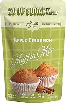 Keto Baking Mix - Cinnamon Muffin - Gluten-Free - Dairy Free - Diabetic-Friendly - High Protein - Allulose - Stevia - Low Sugar - Low Carb - Quick 20-Minute Prep (1-2G Carbs Per Serving)