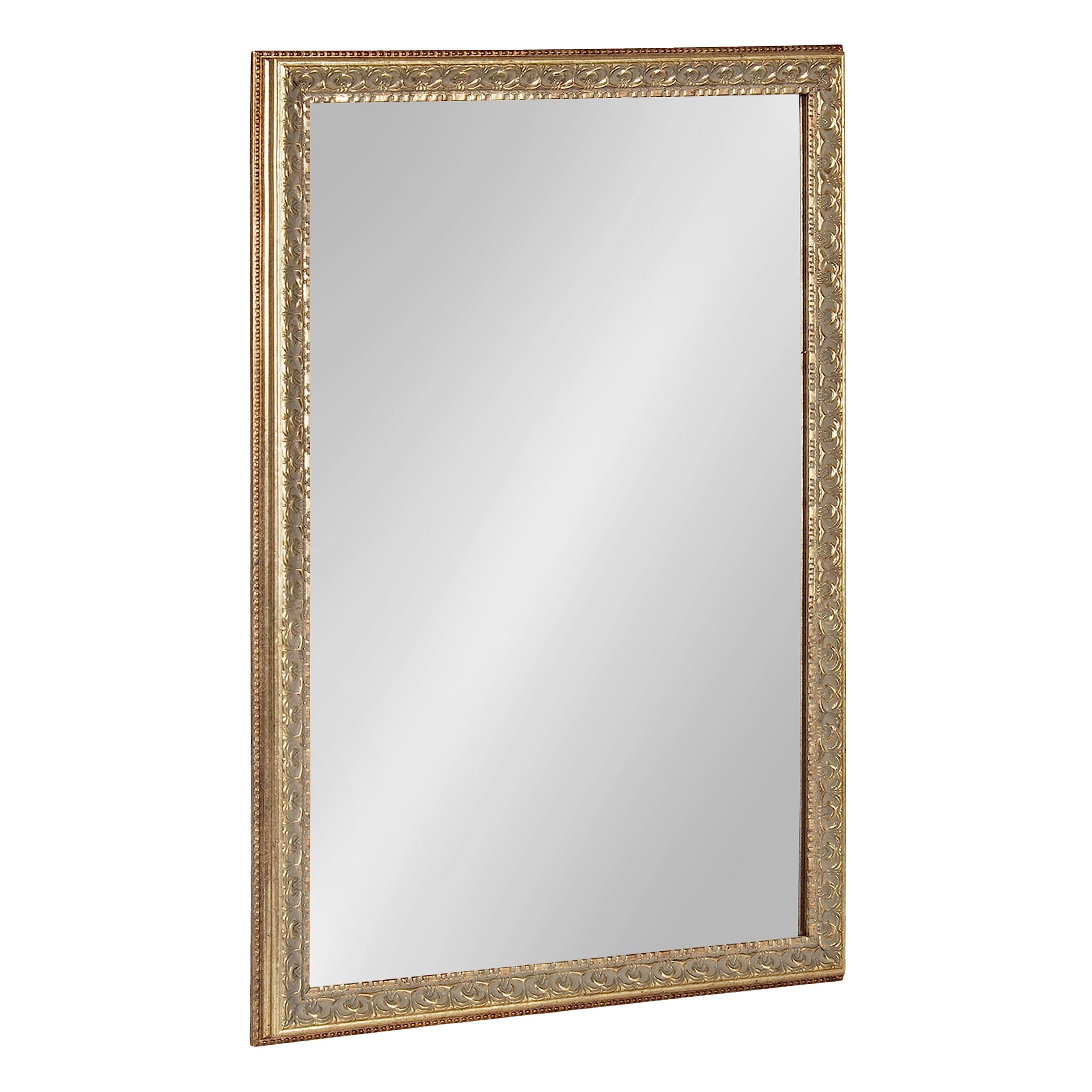 Kate and Laurel Johann Traditional Rectangular Ornate Wall Mirror, 18 x 24, Antique Gold, Vintage Rectangle Vanity Mirror for Use as Bathroom Mirror for Over Sink or Refined Entryway Mirror