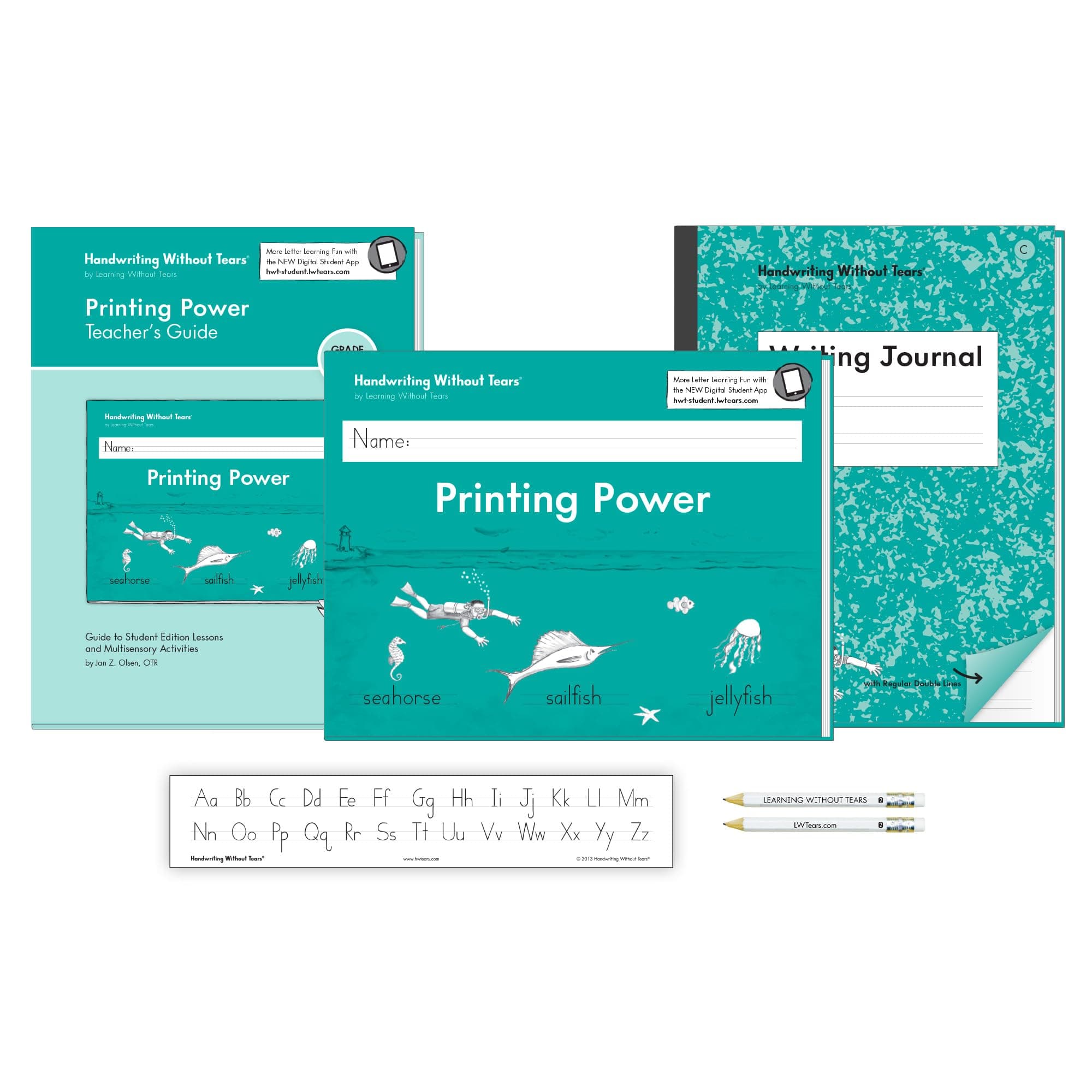 Handwriting Without Tears Kick Start Kindergarten Printing Bundle,Age 7+, 2nd Grade, Student & Teacher Workbooks, School & Home, Language Arts,Tutoring,Tiny Pencils Included