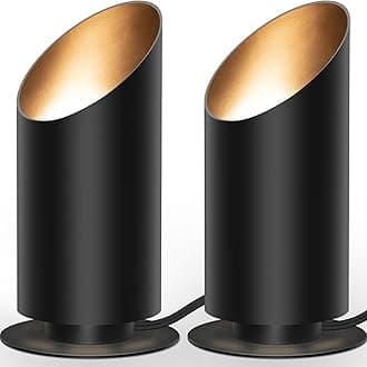 SUNVIE 2 Pack Uplighting Indoor Floor Can Light, Uplights Indoor Floor Up Lighting Indoors with 2700K GU10 Bulbs 5W Up Lights Indoor Spotlight for Home Plant, 5.9 FT UL Listed Plug Cord &Foot Switch