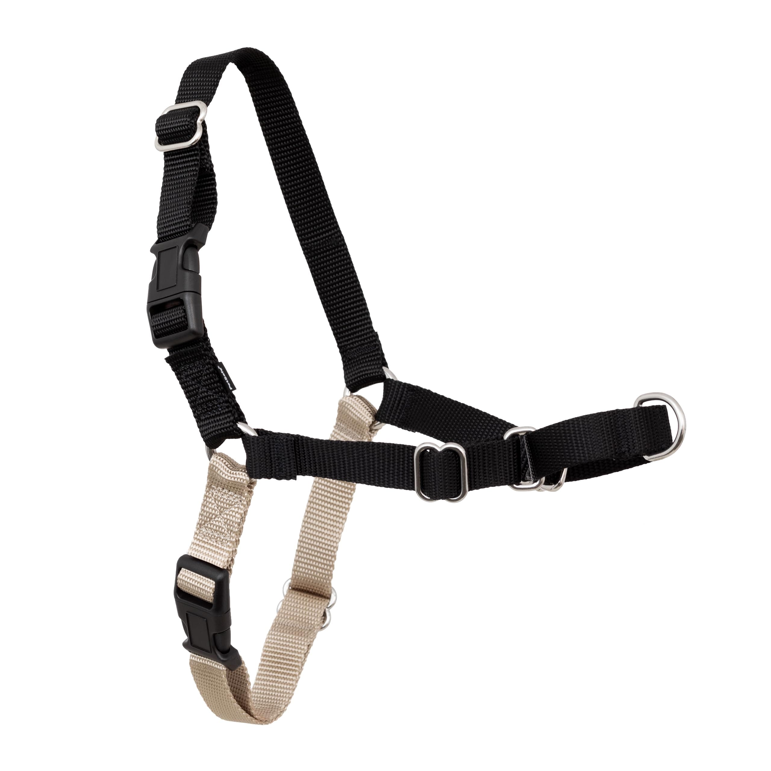 PetSafe Easy Walk Harness for Dogs - Pull-Free Walks - Patented Martingale Loop Design - Front Chest Leash Attachment - Comfort Straps - Breathable Harness Design - Medium, Black/Silver