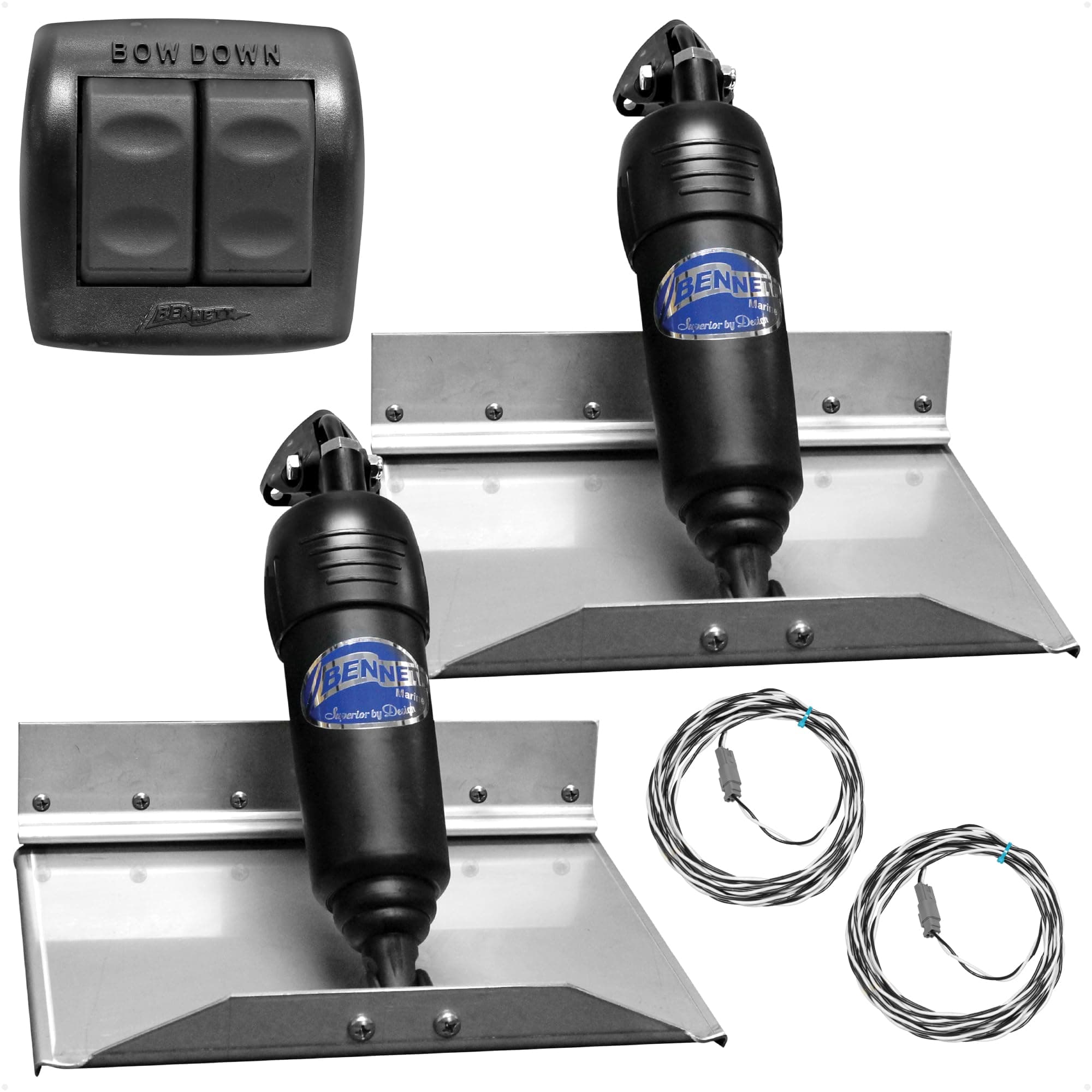 Bennett Marine Electric Trim Tab System 12" x 9", Complete Kit 12V