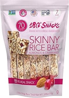 Pre-Meal Snack Skinny Rice Bar with Himalayan Salt 1 Pack, 3.22oz (Cranberry & Almond)