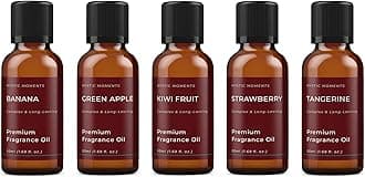 Mystic Moments | Fruit Salad Fragrant Oil Gift Starter Pack 5x50ml | 5 Sweet Fruity Fragrance Oils – Strawberry, Green Apple, Banana, Kiwi Fruit & Tangerine | Fun Fresh Home Fragrance