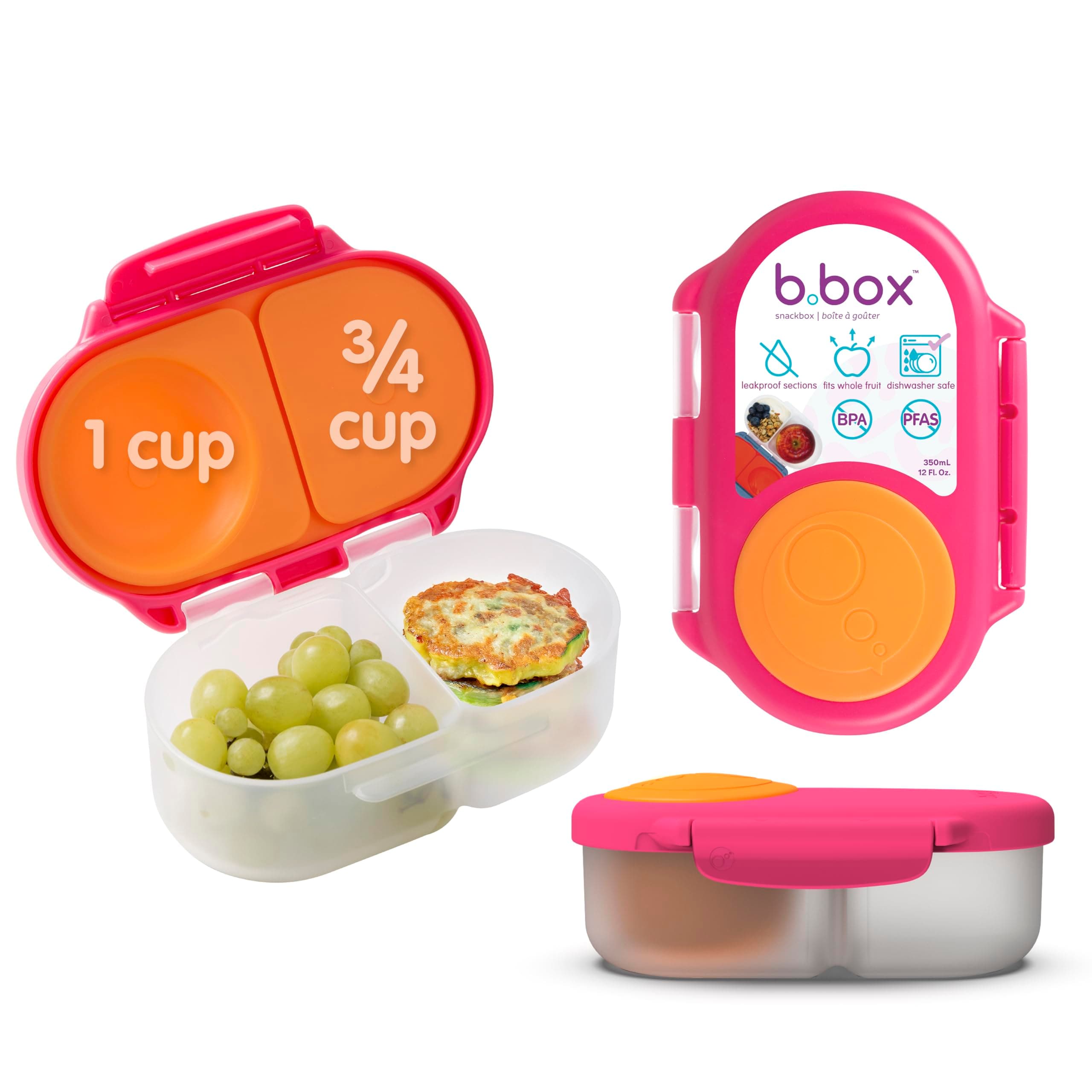 B.Box Snack Box Strawberry Shake Pink Orange