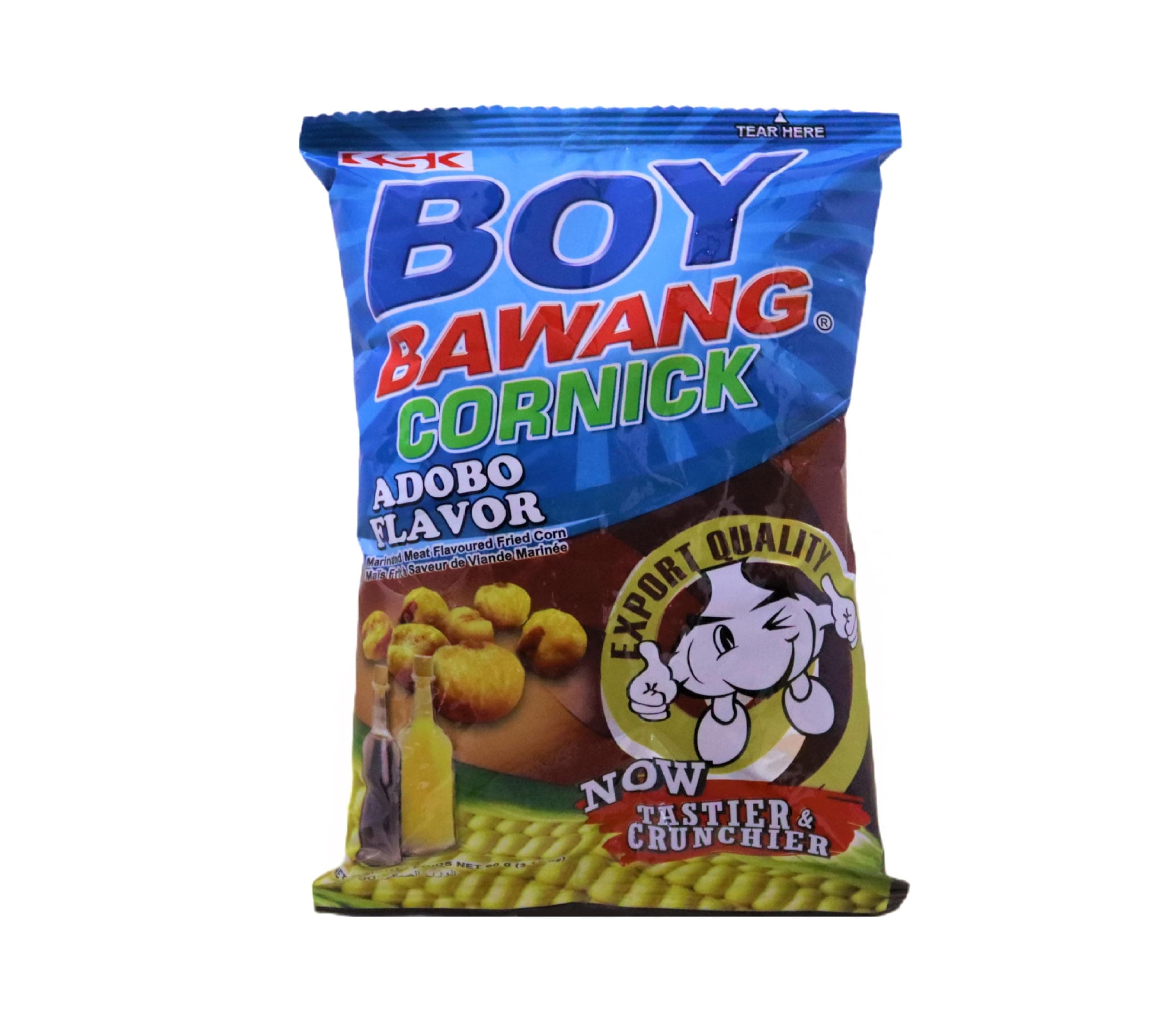 Boy Bawang Cornick Adobo Flavored Fried Corn, 100g/3.5 oz. Bag (Imported from Canada)