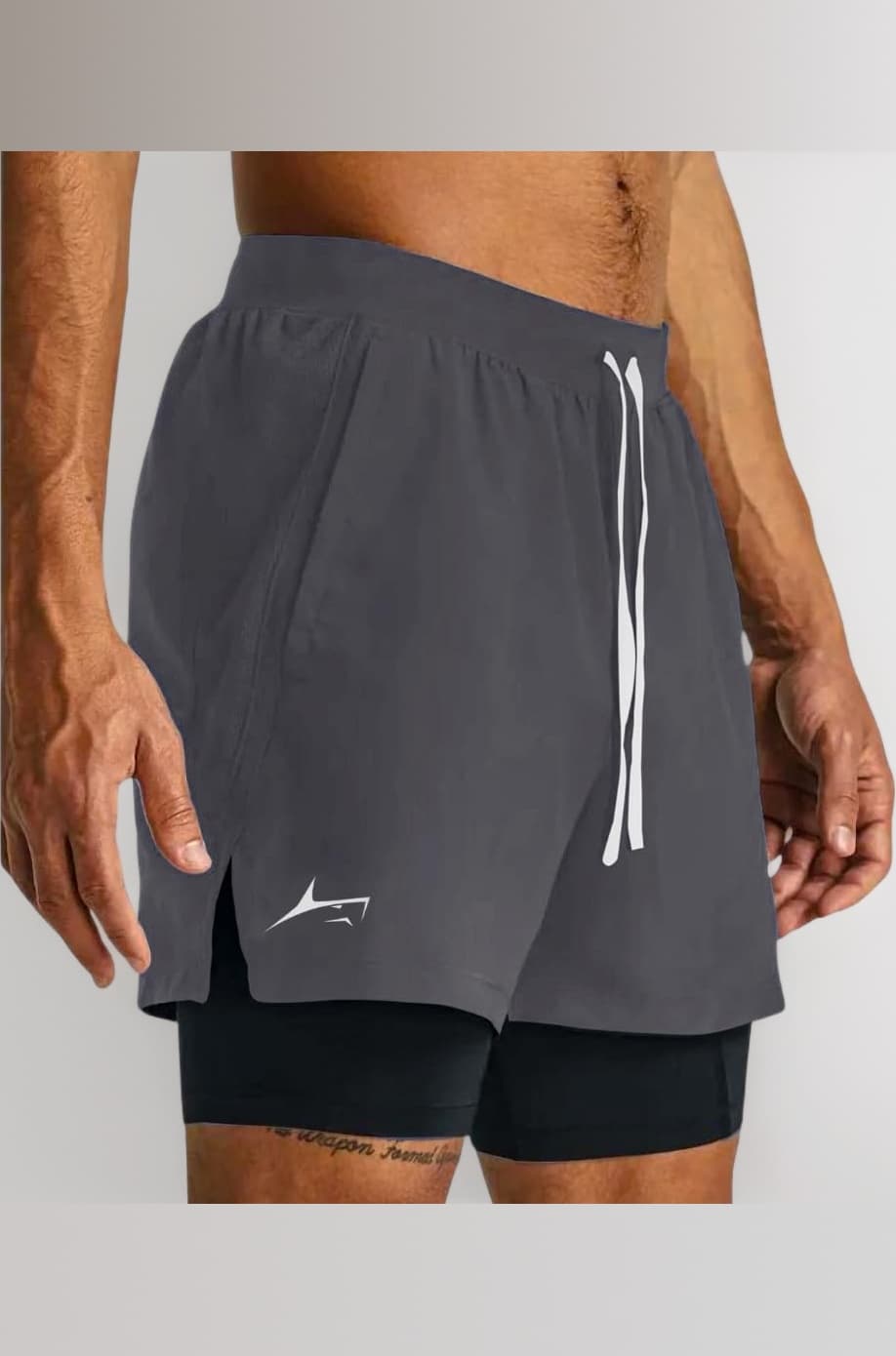 2 in 1 Active Dual Shorts with Inner Tights Layer | Men's Double Layer Short for Running, Gym & Sports