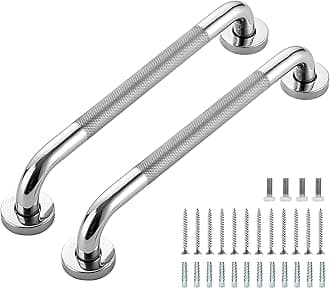 Grab Bars for Shower, 2 Pack 16-Inch Anti Slip Shower Handles for Elderly, Safety Shower Grab Bar, Stainless Steel Handicap Grab Bars for Bathroom (Polished Nickel 1" Diameter)