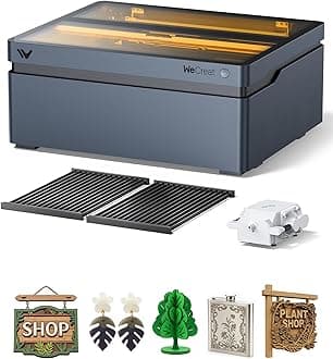WECREAT Vision 40W Enclosed Laser Cutter and Engraver Machine with HD Smart Camera, Air Assist, Laser Bed, 600mm/s Batch Process Speed, Diode Desktop Laser Cutter for Wood, Acrylic, Metal, Leather