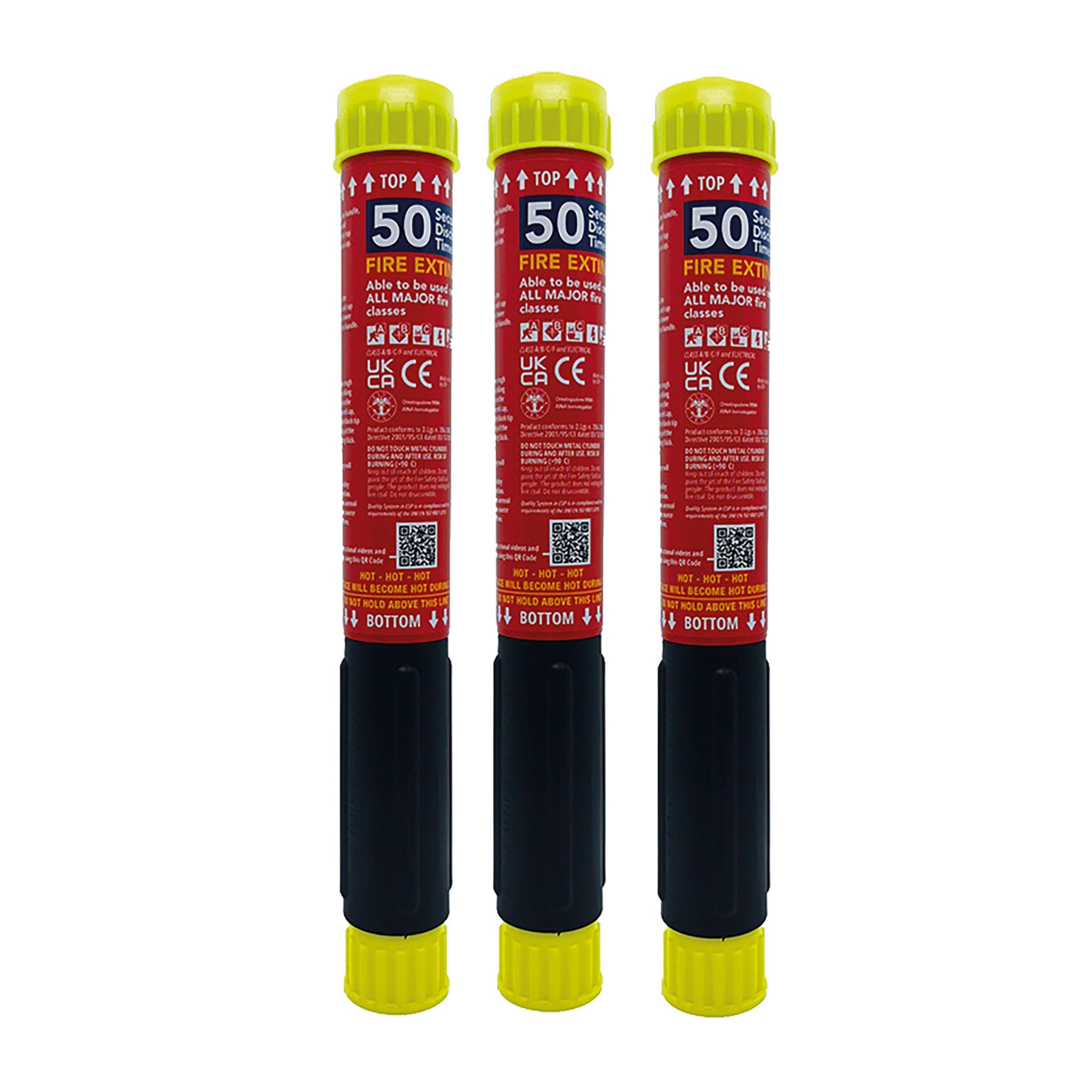 TRIPLE PACK - 50 second Fire Extinguisher A, B, C, F & Electrical - Triple 50 Seconds Discharge Time
