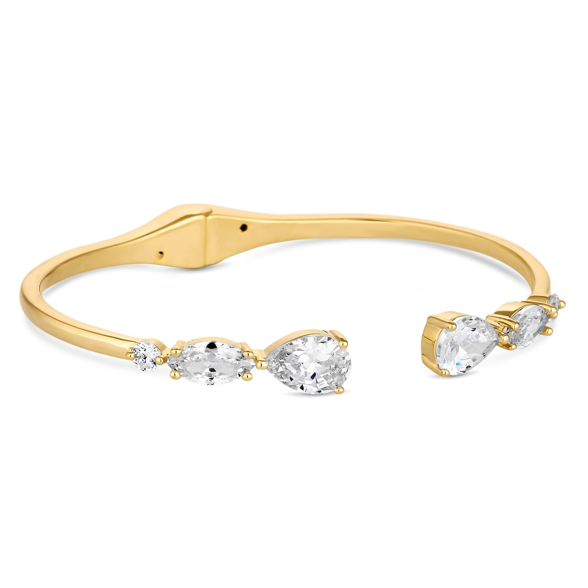 Alan Hannah Devoted Women's Designer Crystal Pear Drop Bangle