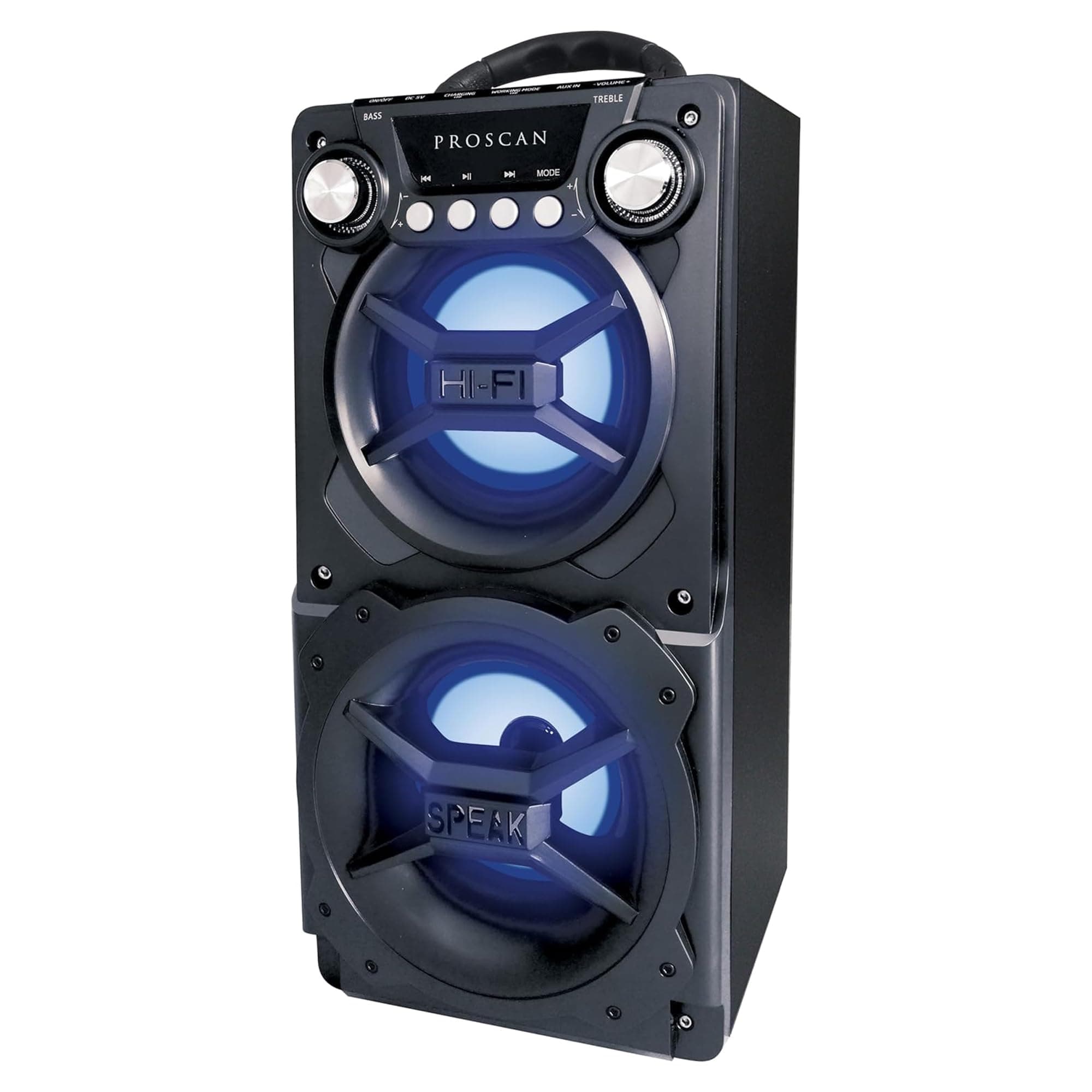 LEDVANCE Sylvania, Portable Speaker with Bluetooth, Connect to iPhone, iPad or Android, Double Subwoofer Heavy Bass, Perfect for Events, Black