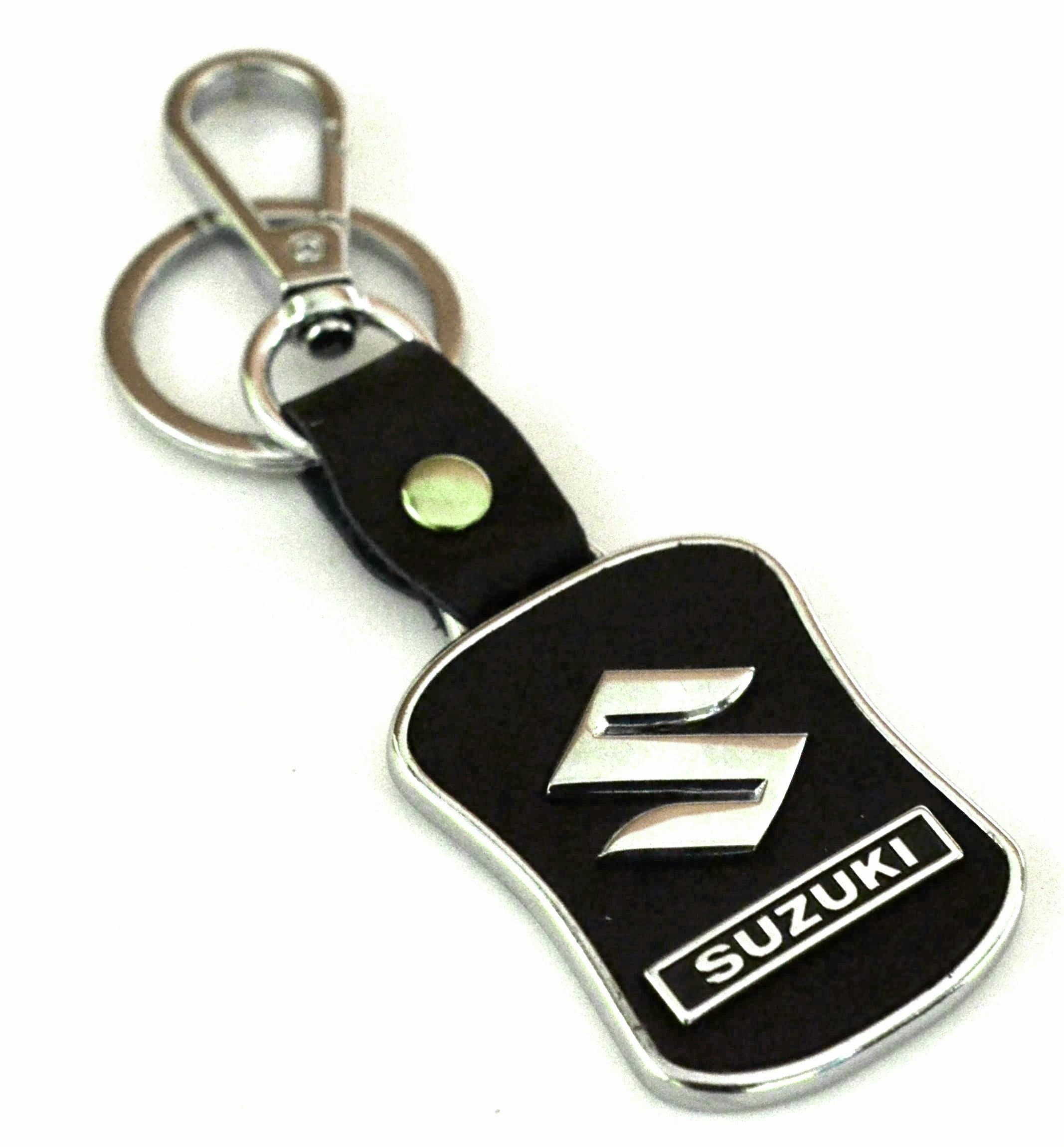 Glow Time Suzuki Leather Keychain -(8cmL x 6cmB, Black)