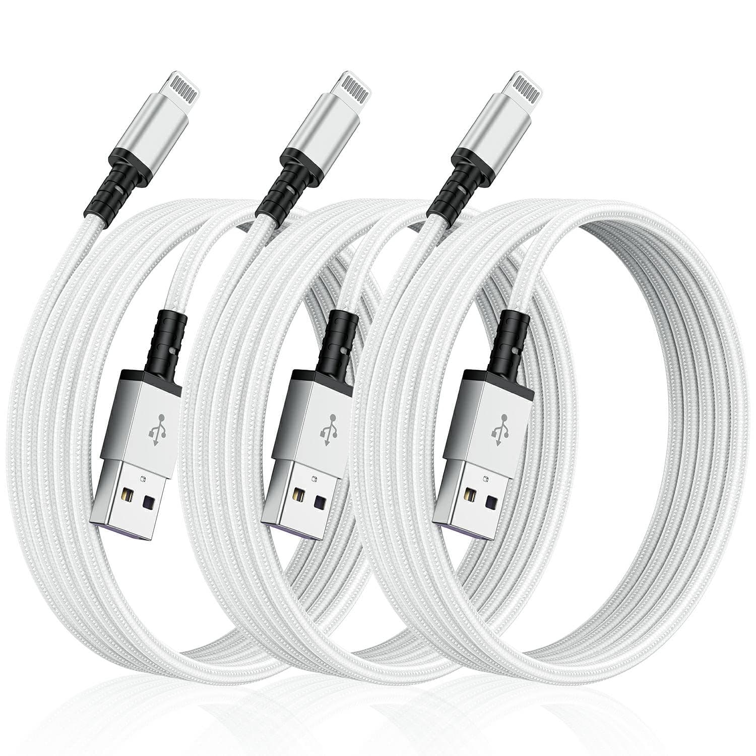 3Pack [Apple MFi Certified] iPhone Charger Cable 3m, Long Apple Lightning to USB Charging Lead 3 meters, Super Fast Charging Cables for iPhone 12 Pro Max/12 Mini/11 Pro/XS/XR/8/7/6,iPad