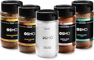 Seasonings and Sea Salt Bundle By Chef Nick DiGiovanni, Flakey White Sea Salt, Signature Butcher Rub, Golden Gourmet Blend, Coastal Catch Seasoning & Garden Harvest Blend (Pack of 5)