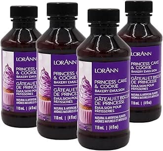 LorAnn Bakery Emulsions, Princess Cake & Cookie Emulsion, 4-Ounce Bottle (Pack of 4) by LorAnn Oils