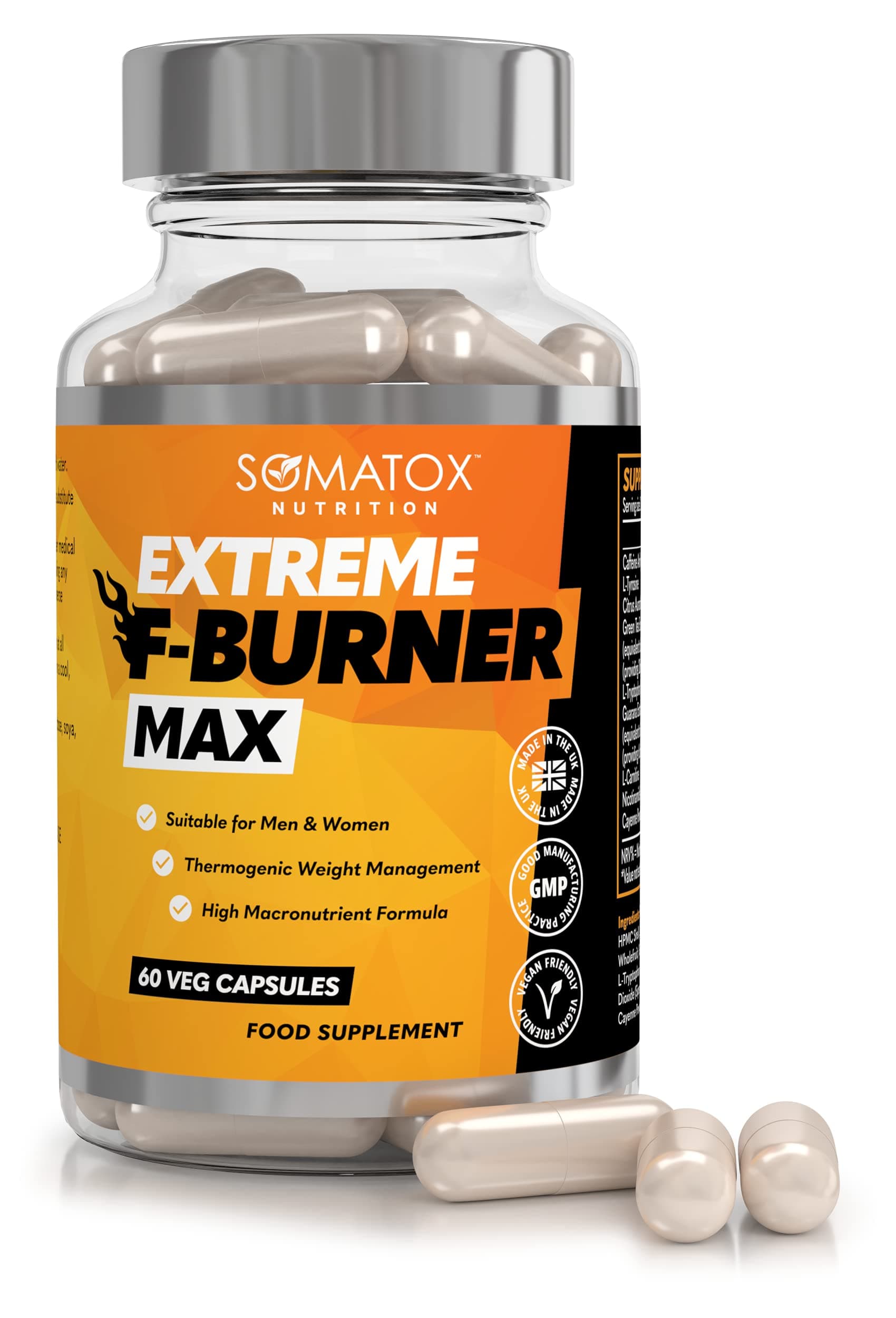 T5 Fat Burner Ultimate Thermogenic Supplement Max Strength Formula Suitable for Vegans / 60 Veg Caps 30 Day Supply UK & GMP Certified